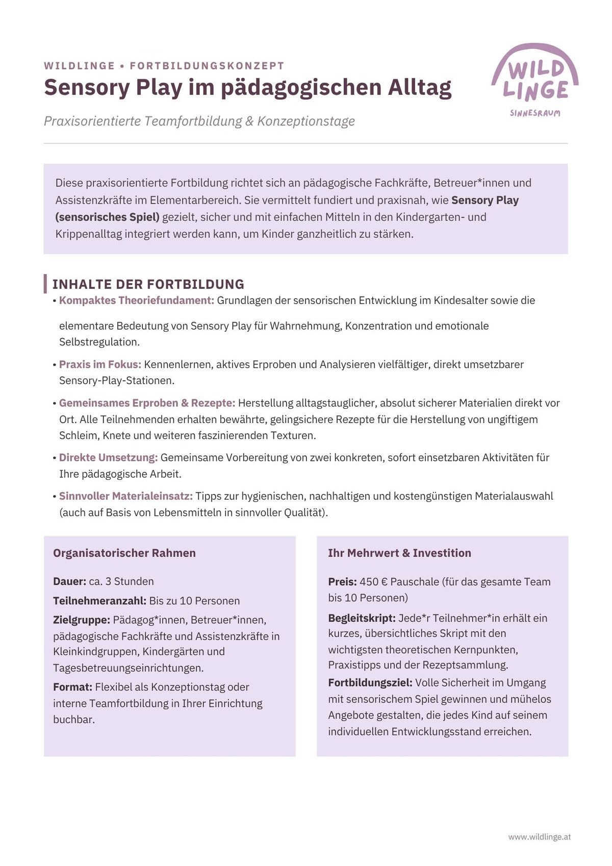 Weiterbildung für pädagogische Fachkräfte